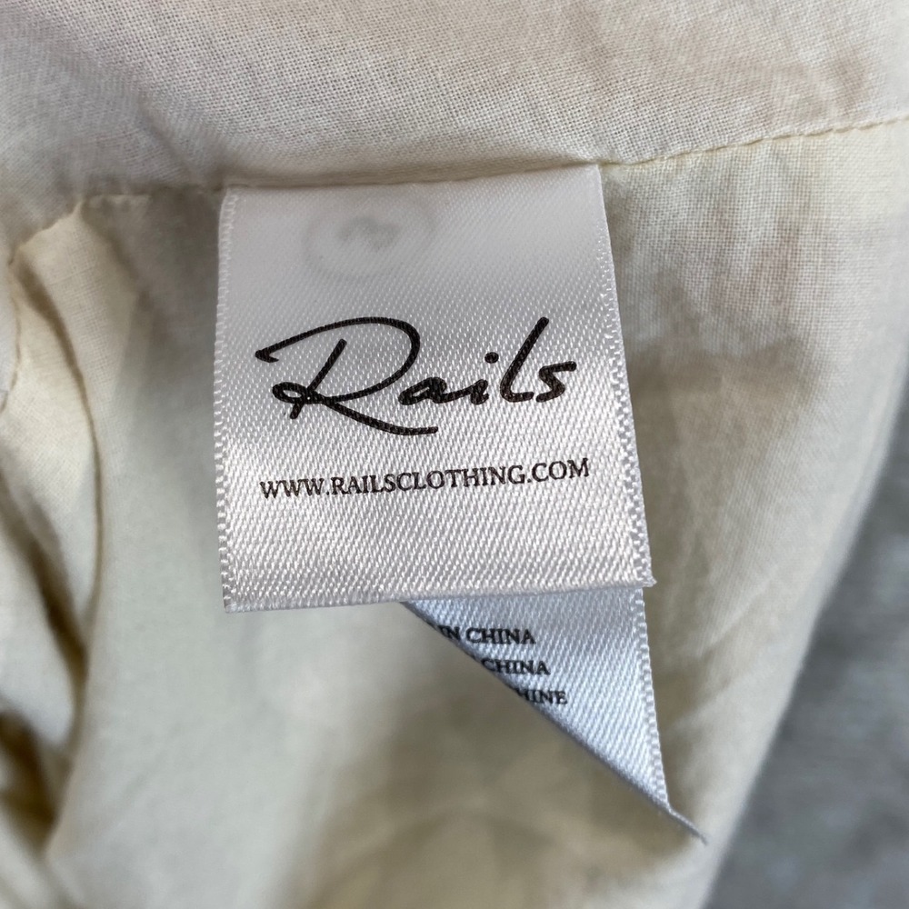 Rails Lizzie Bisque 100% Linen Button Front Midi Slip Dress Cream Womens Medium - Picture 7 of 10